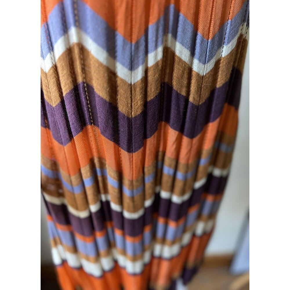 Missoni M Chevron Knit Sleeveless Knee Length Dress Orange Purple Blue - Picture 7 of 8